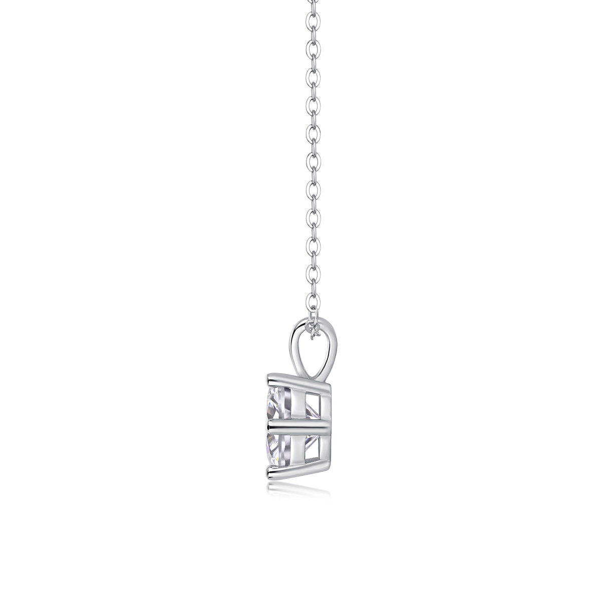 Women Luxury Necklace Moissanite Diamond 925 Sterling Silver Pendant Necklace Six Prong Setting Classic Women Silver Necklace