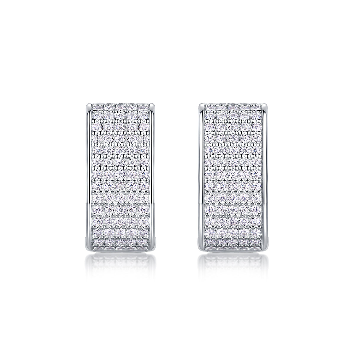 Women's Luxury Wide Hoop Earrings 925 Silver Moissanite Diamond Small Hoop Earrings Iced Out White Gold Hoop Earrings