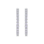 Women Luxury Earring Moissanite Hoop Earrings 925 Sterling Silver 18K Gold Plated Double Row Sparkling Jewelry for Women