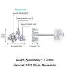 Women Luxury Earrings S925 Sterling Silver Wave Moissanite Diamond Silver Earrings Hip Hoop Flower Shape Stud Earrings