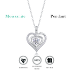 Women Luxury Pendant Necklace 925 Sterling Silver Moissanite Diamond Heart Micro Pave Diamond Test Silver Chain Necklace