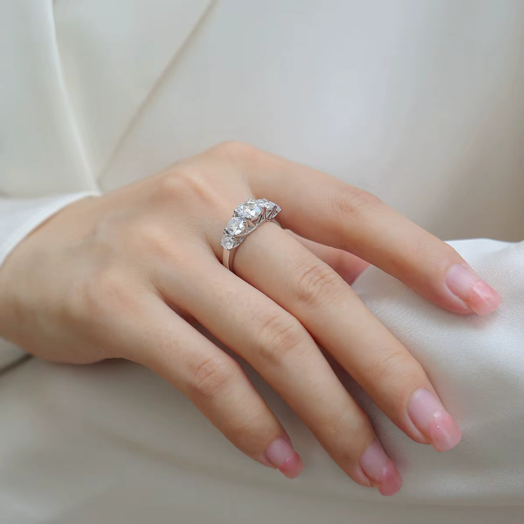 Women's Luxury Ring Moissanite Diamond Rings 925 Sterling Silver 18K Gold Plated Fine Jewelry Women Engagement Ring