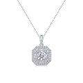 Women Luxury Necklace 925 Sterling Silver 18K Silver Plated Moissanite Diamond Pendant Necklace Women Silver Necklace