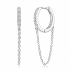 Women Luxury Earrings S925 Sterling Silver Moissanite Diamond Earrings High Quality Tassel Chain Hoop Women Earrings