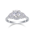Women Luxury Ring Moissanite Large Diamond 925 Sterling Silver Rhodium Plated Ring Classics Design Engagement Ring