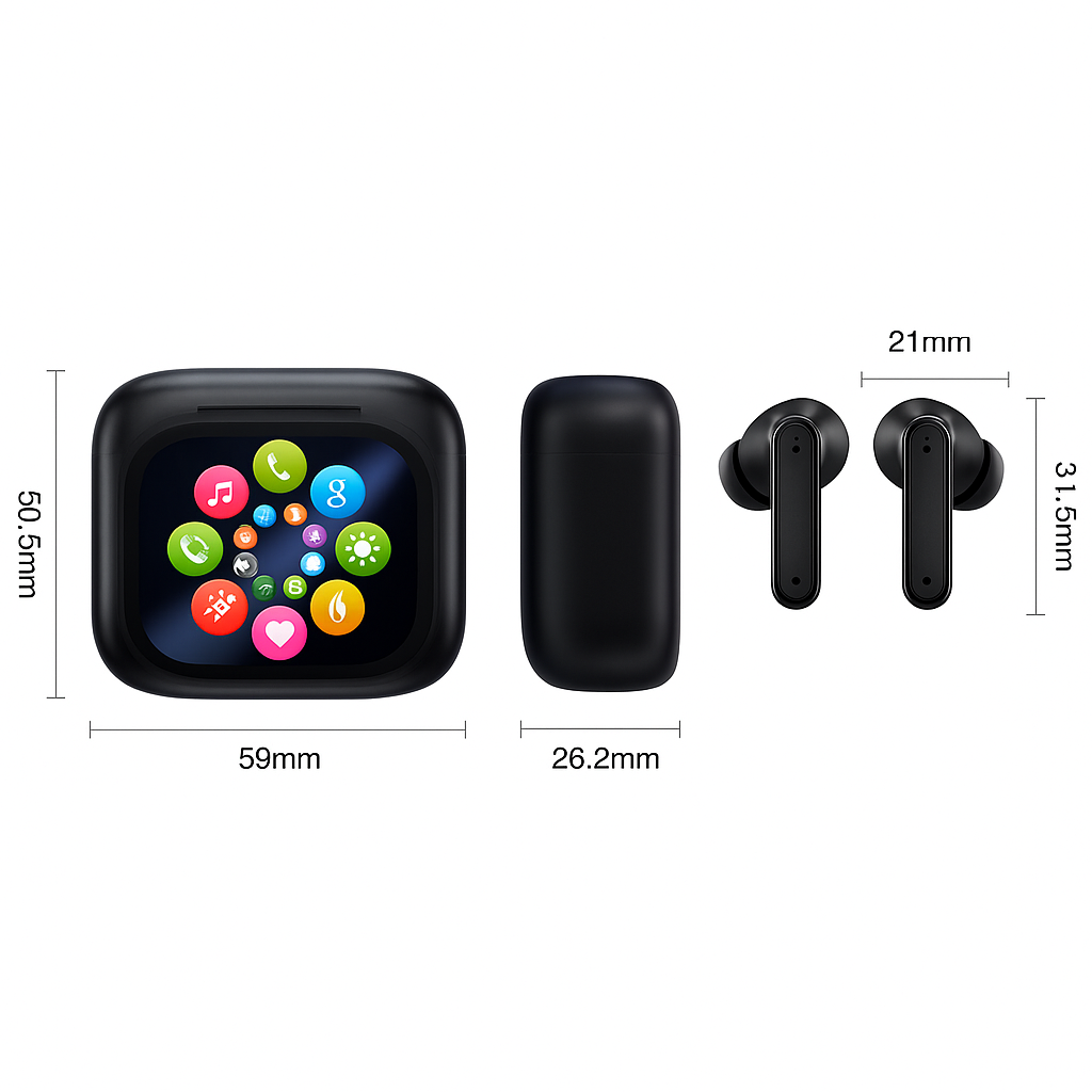 BY-16 Wireless Headphone Bluetooth Touch Screen Display Multi Function Mode ENC Function BT 5.3 Noise Cancelling Earphone - Acquisti Online