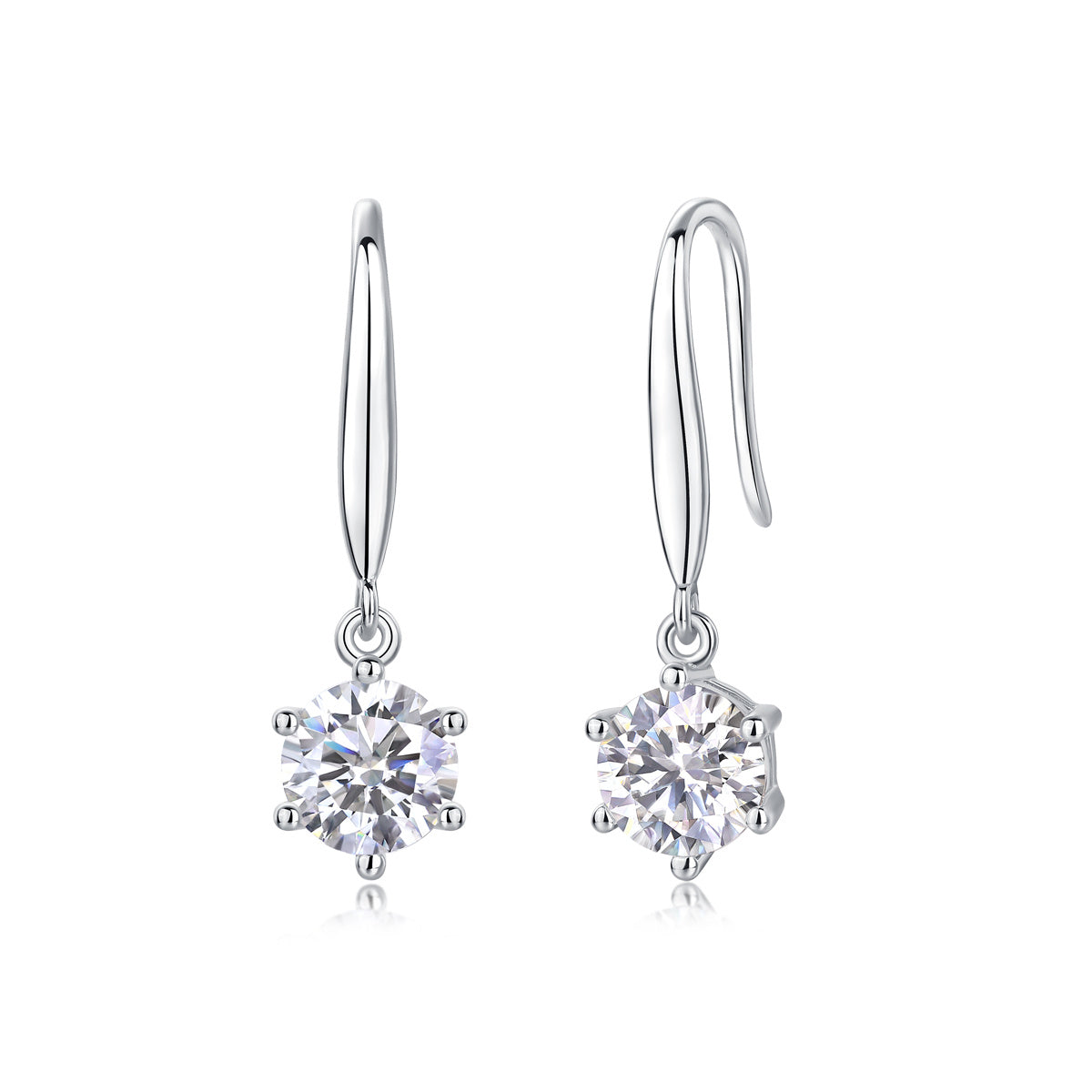 Women Luxury Earring  925 Sterling Silver Moissanite Diamond Silver Earrings Hip Hoop Stud Women Silver Earrings