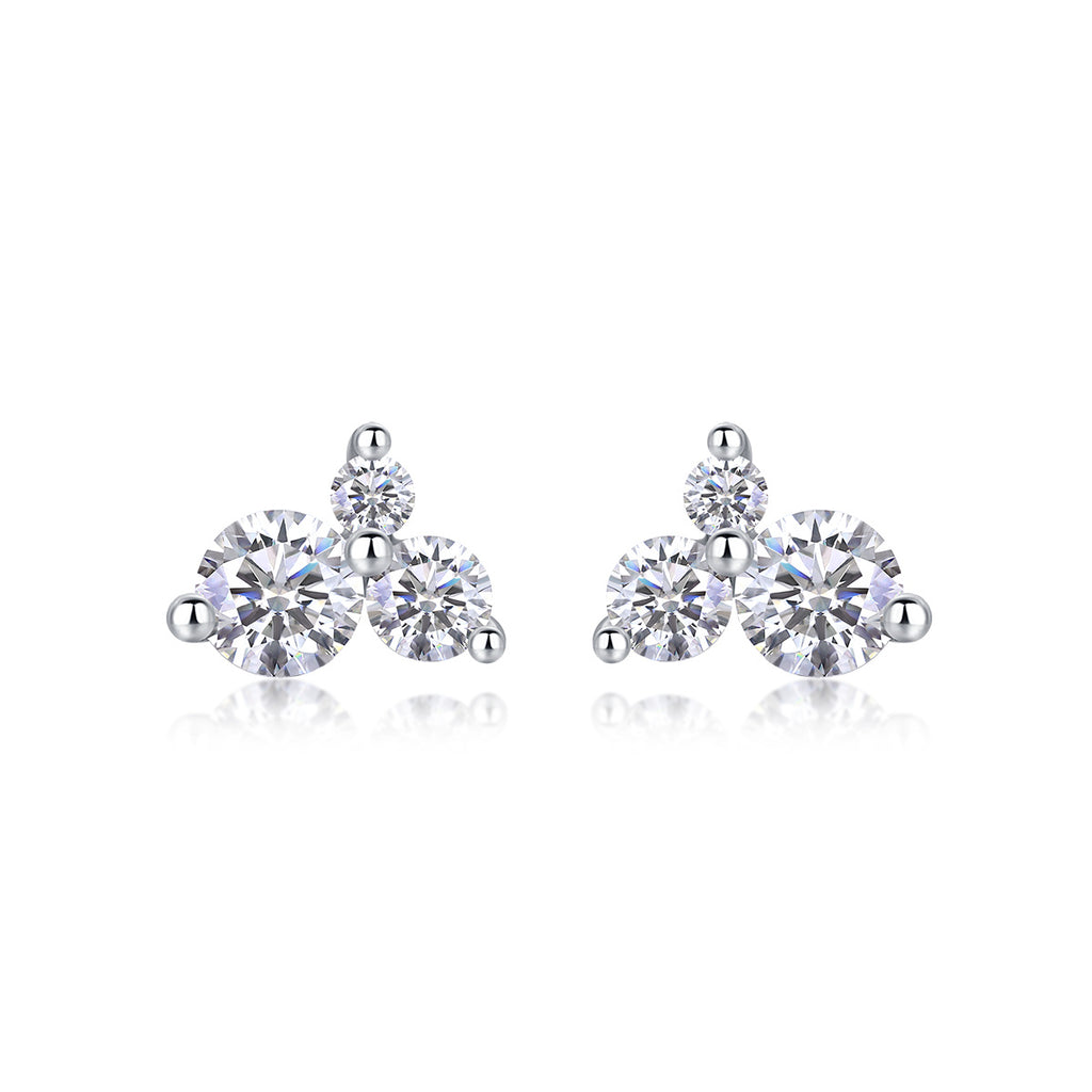 Women Luxury Earrings S925 Sterling Silver Wave Moissanite Diamond Silver Earrings Hip Hoop Flower Shape Stud Earrings