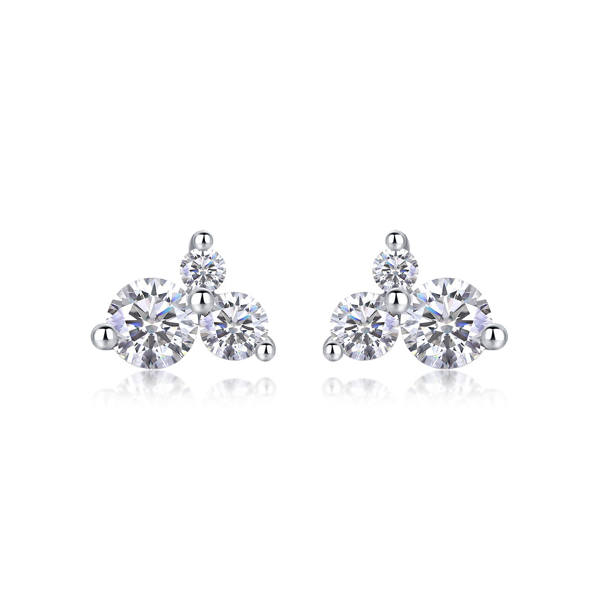 Women Luxury Earrings S925 Sterling Silver Wave Moissanite Diamond Silver Earrings Hip Hoop Flower Shape Stud Earrings