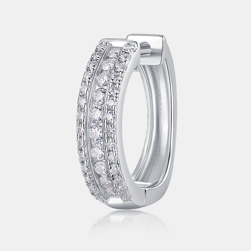 Women Luxury Earrings S925 Sterling Silver Hoop Earrings Moissanite Diamond Stud Hip Hoop Fashion Women's Earrings