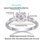 Women Luxury Ring Moissanite Diamond 925 Sterling Silver Ring Gold Silver High-End Jewelry Women Enagagement Ring