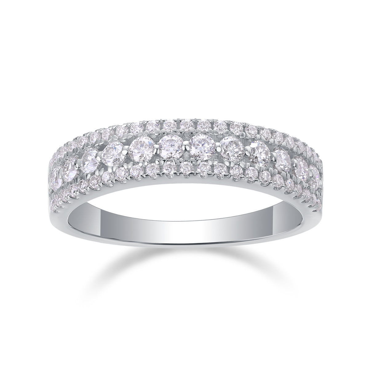 Women Luxury Ring 925 Sterling Silver Rhodium Plated Moissanite Diamond Ring 18K White Gold Women Engagemenr Ring