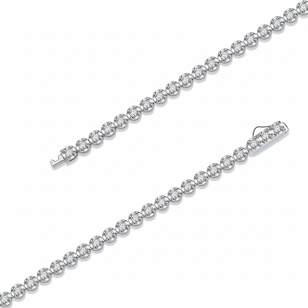 Women Luxury Bracelet S925 Sterling Silver Moissanite Diamond 18K Gold Plated Chain Bracelet Women Silver Bracelet