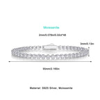 Women Luxury Bracelet S925 Sterling Silver Moissanite Diamond 18K Gold Plated Chain Bracelet Women Silver Bracelet