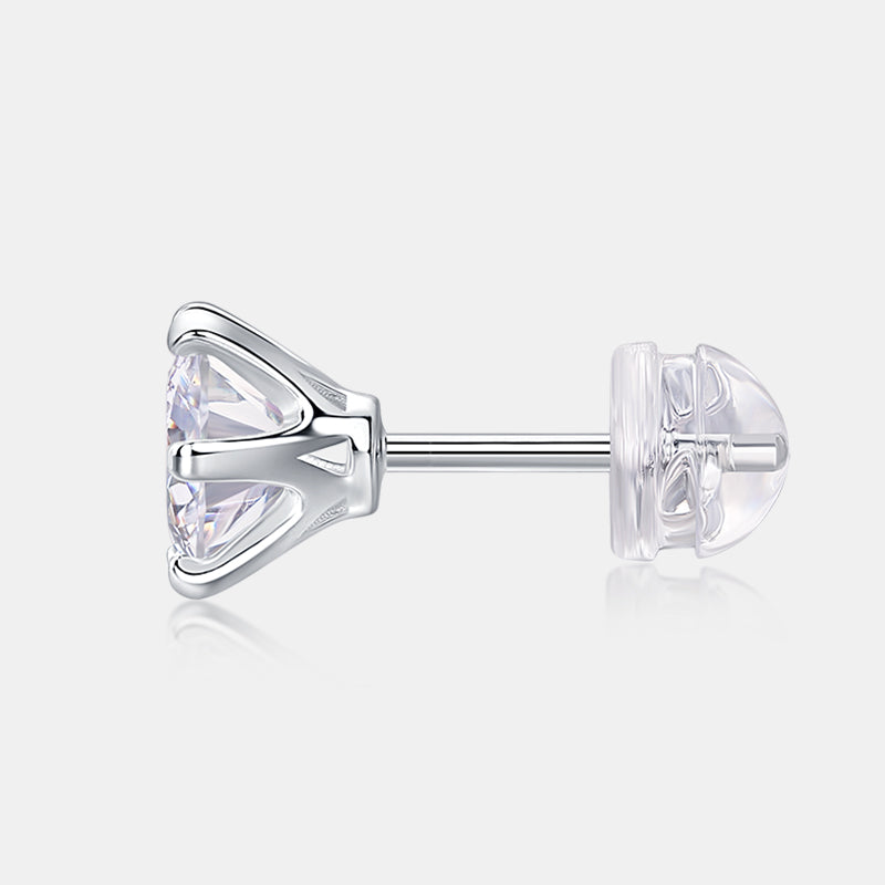 Women Luxury Earring S925 Sterling Silver Stud Hip Hoop Moissanite Diamond Earrings 18K White Gold Plated Earrings