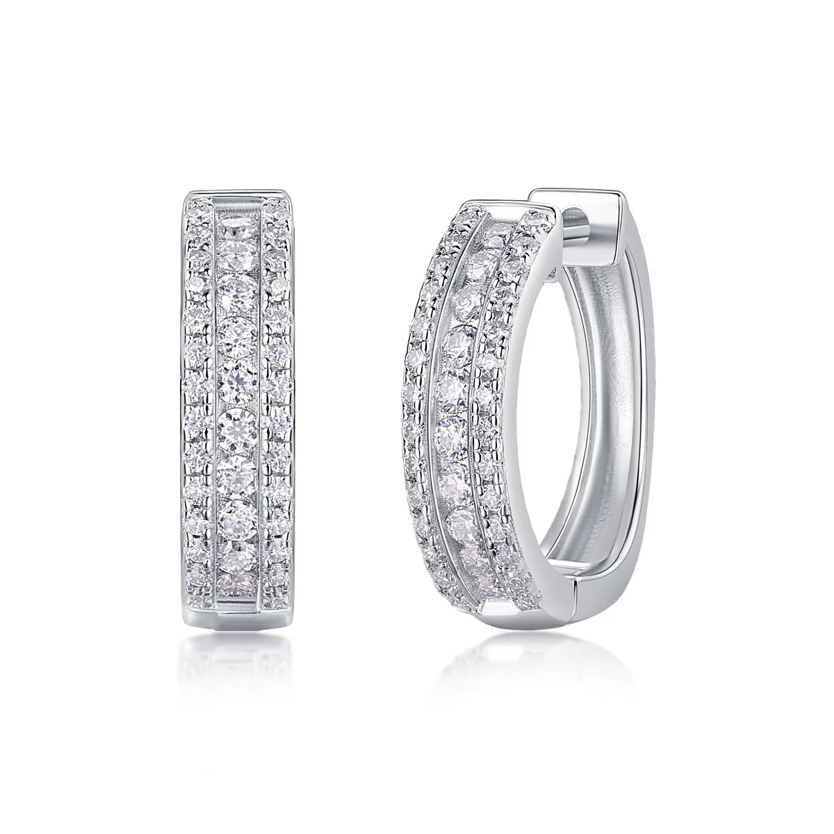 Women Luxury Earrings S925 Sterling Silver Hoop Earrings Moissanite Diamond Stud Hip Hoop Fashion Women's Earrings