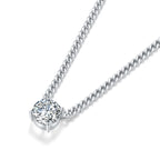Women Luxury Pendant Necklace Moissanite Diamond S925 Sterling Silver Round Pendant Necklace Cuba Chain for Women