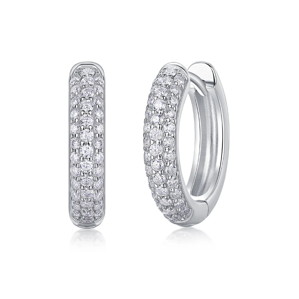 Women's Luxury Earring S925 Sterling Silver Moissanite Diamond Earrings Hip Hoop Stud High End Fashion Women Earrings
