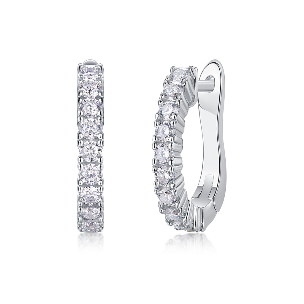 Women Luxury Earrings 925 Sterling Silver Classic Moissanite Diamond Hoop Earrings Stud Silver Ornaments Women Earrings