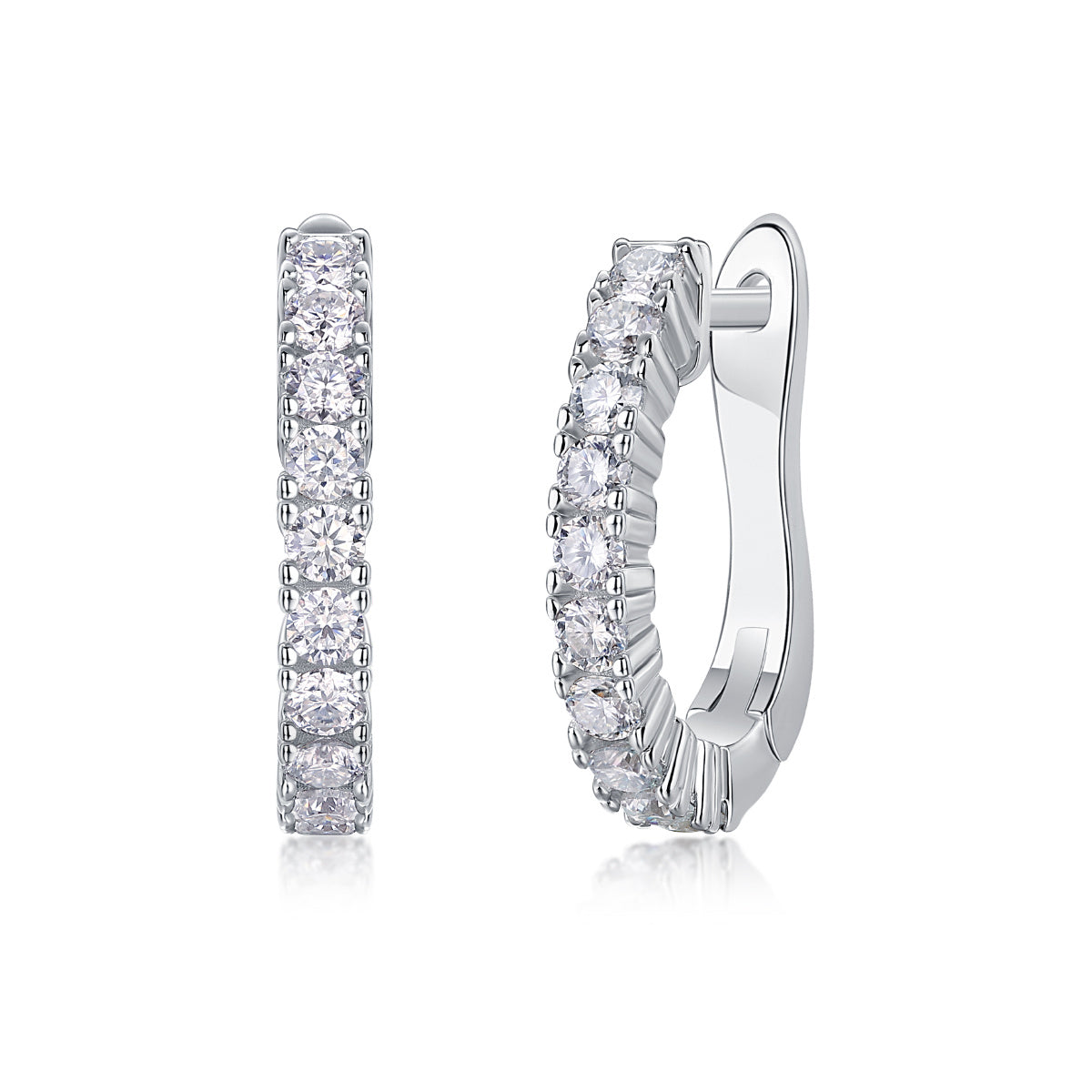 Women Luxury Earrings 925 Sterling Silver Classic Moissanite Diamond Hoop Earrings Stud Silver Ornaments Women Earrings