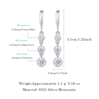 Women Luxury Earrings 925 Sterling Silver Rhodium-Plated Moissanite Diamond Silver Earrings Hoop Stud Women Earrings