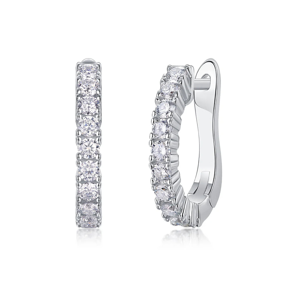 Women Luxury Earrings 925 Sterling Silver Classic Moissanite Diamond Hoop Earrings Stud Silver Ornaments Women Earrings
