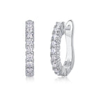 Women Luxury Earrings 925 Sterling Silver Classic Moissanite Diamond Hoop Earrings Stud Silver Ornaments Women Earrings
