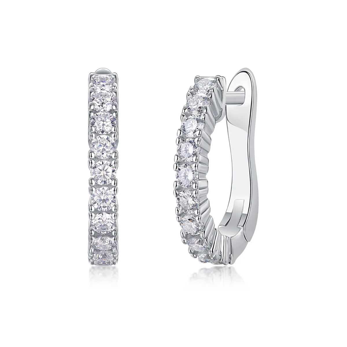 Women Luxury Earrings 925 Sterling Silver Classic Moissanite Diamond Hoop Earrings Stud Silver Ornaments Women Earrings