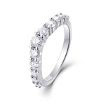 Women Luxury Rings S925 Sterling Silver Fine Jewelry 18K Platinum Plated Moissanite Diamond Stackable Engagement Rings