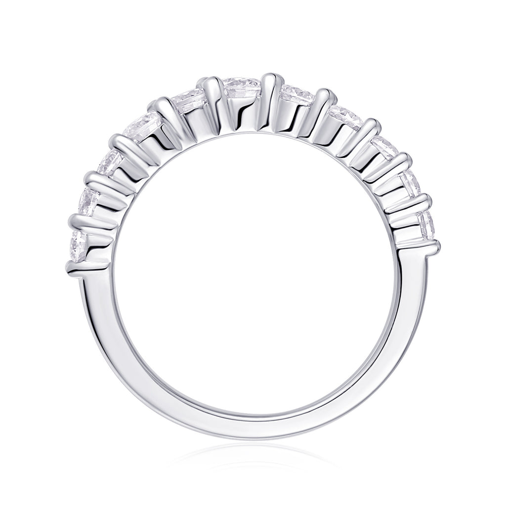 Women Luxury Rings S925 Sterling Silver Fine Jewelry 18K Platinum Plated Moissanite Diamond Stackable Engagement Rings