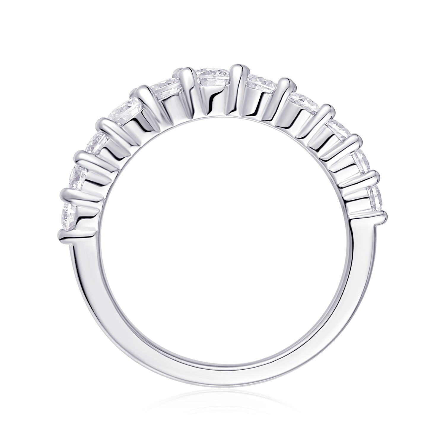 Women Luxury Rings S925 Sterling Silver Fine Jewelry 18K Platinum Plated Moissanite Diamond Stackable Engagement Rings