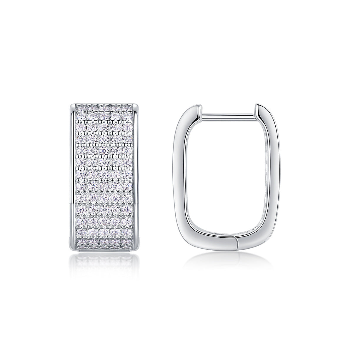 Women's Luxury Wide Hoop Earrings 925 Silver Moissanite Diamond Small Hoop Earrings Iced Out White Gold Hoop Earrings