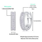 Women Luxury Earring Woven Light Moissanite Diamond Earrings Stud Inlaid 925 Sterling Silver Earring Fine Hoop Earring