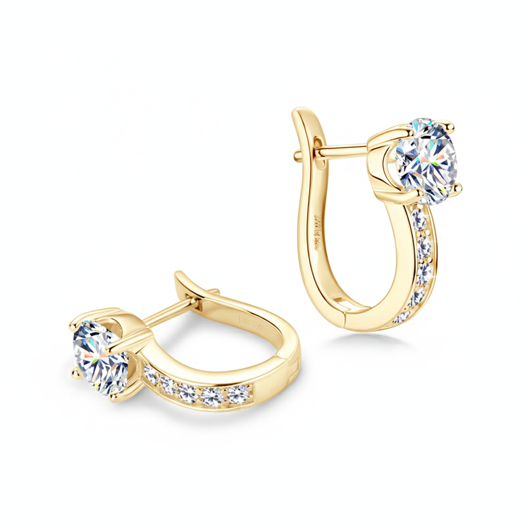 Women's Luxury Earring 925 Sterling Silver U-shaped Hoop Earrings High-grade Moissanite Diamond Women's Earrings