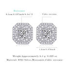 Women Luxury Earrings Moissanite Large Diamond S925 Silver Plated 18K White Gold Moissanite Hip Hop Stud Women Earring