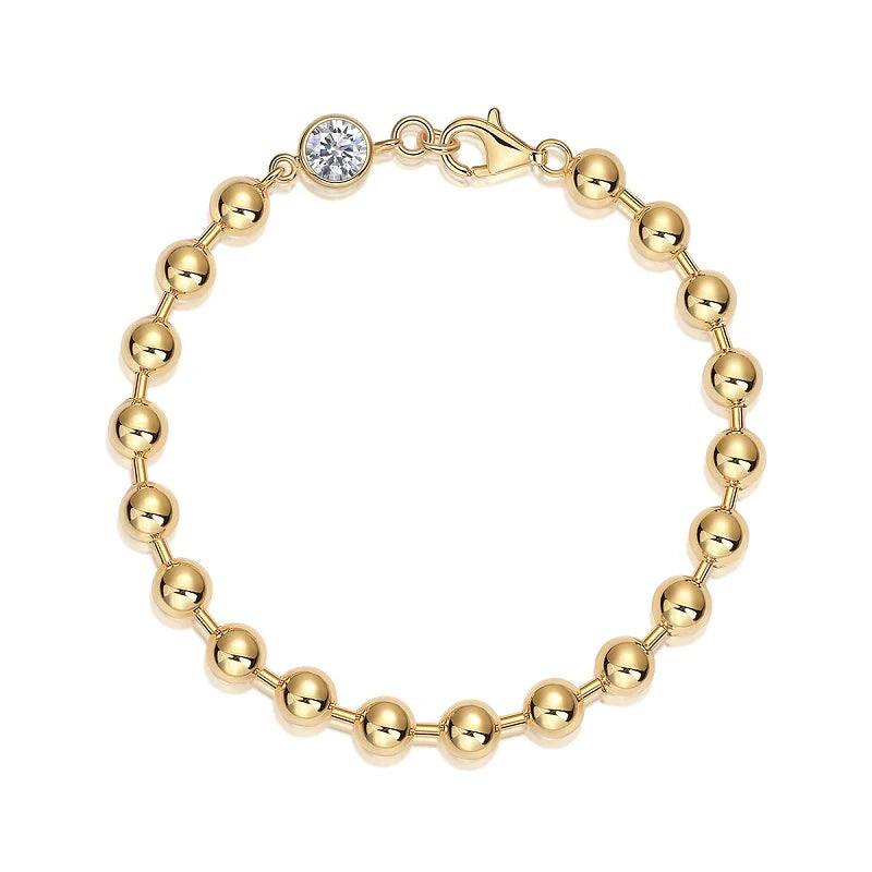 Women's Luxury Bracelet Moissanite Diamond S925 Sterling Silver 18K Gold Plated Chain Bracelet Glittering Design Bracelet