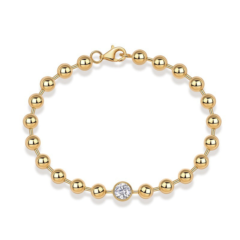 Women's Luxury Bracelet Moissanite Diamond S925 Sterling Silver 18K Gold Plated Chain Bracelet Glittering Design Bracelet