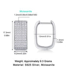 Women's Luxury Wide Hoop Earrings 925 Silver Moissanite Diamond Small Hoop Earrings Iced Out White Gold Hoop Earrings