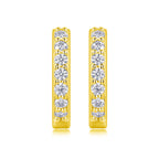 Women Luxury Earrings 925 Sterling Silver Minimalist Zircon Huggie Hoop Earrings Shiny Delicate Small Circle Earrings