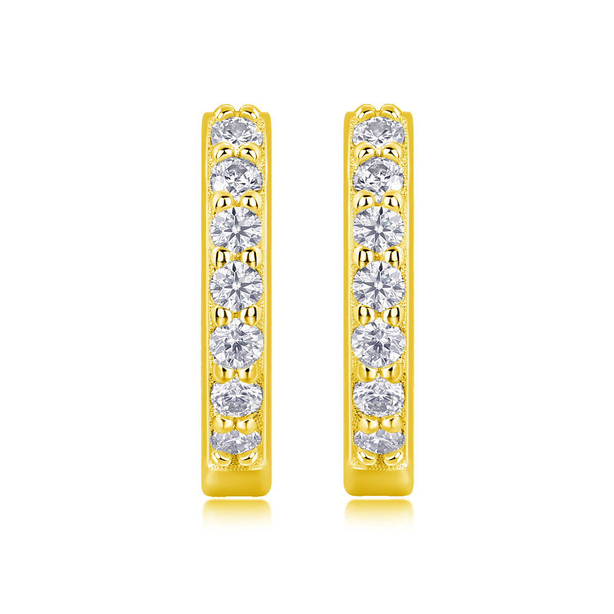 Women Luxury Earrings 925 Sterling Silver Minimalist Zircon Huggie Hoop Earrings Shiny Delicate Small Circle Earrings