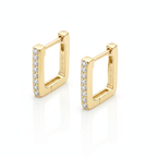 Women Luxury Earrings Moissanite Diamond High-Grade Square Earrings  925 Sterling Silver Huggie Small Tiny Earrings