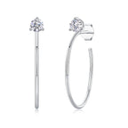 Women Luxury Earrings Moissanite Diamond 925 Sterling Silver Earrings Elegant Hoop Stud Fashion Women Earrings