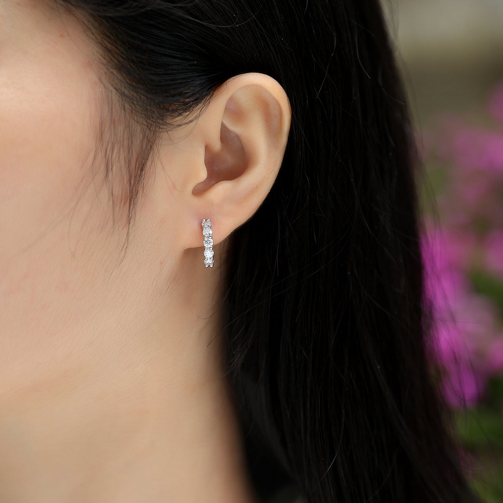 Women Luxury Earrings S925 Silver 18K Platinum Plated Moissanite Diamond Earrings Stud Hoop Fashionable Women Earrings
