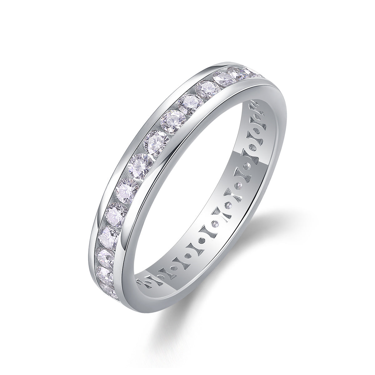 Women's Luxury Ring Moissanite Diamond Rin S925 Sterling Silver Full Circle Channel Setting Ring Women Engagement Ring