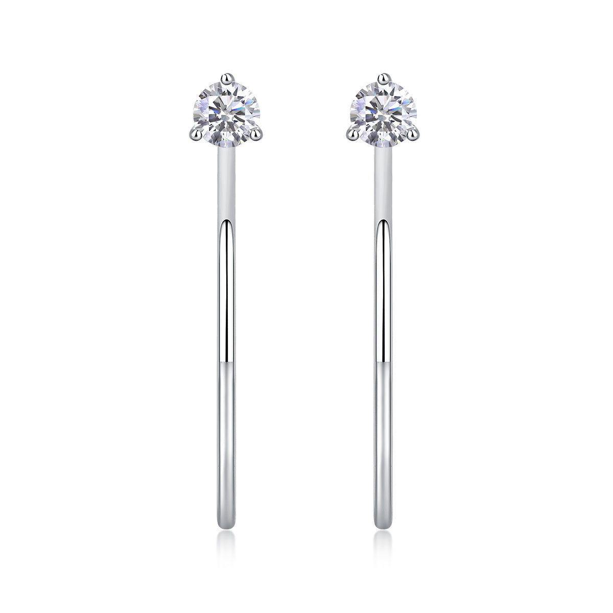 Women Luxury Earrings Moissanite Diamond 925 Sterling Silver Earrings Elegant Hoop Stud Fashion Women Earrings