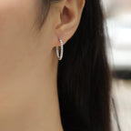 Women Luxury Earring S925 Sterling Silver Streamer Moissanite Diamond Earrings Classic Hoop Stud Fashion Women Earrings