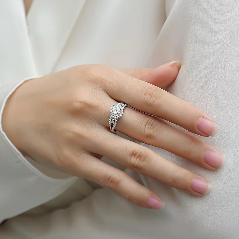 Women Luxury Ring Large Moissanite Diamond 925 Sterling Silver Rings High Quality Fashion Women Engagement Rings