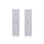 Women Luxury Earring Woven Light Moissanite Diamond Earrings Stud Inlaid 925 Sterling Silver Earring Fine Hoop Earring