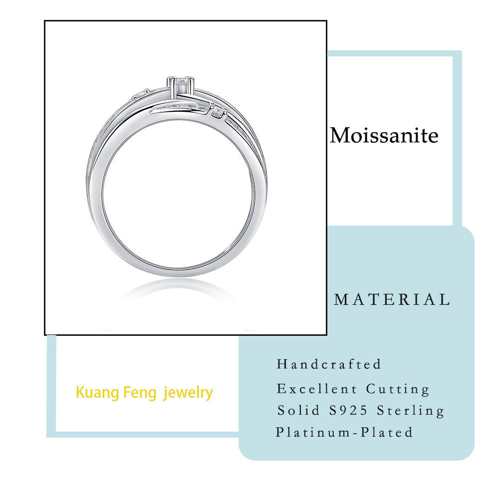 Women Luxury Ring S925 Sterling Silver Sparkling Stones Diamond Ring Silver Color Plated Rings Women Engagement Ring