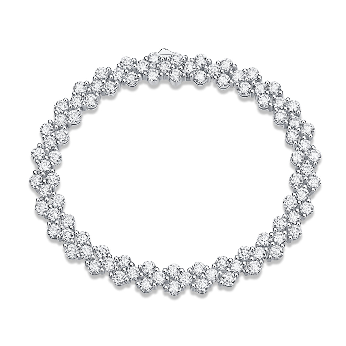 Women Luxury S925 Sterling Silver Moissanite Flower Bracelet 